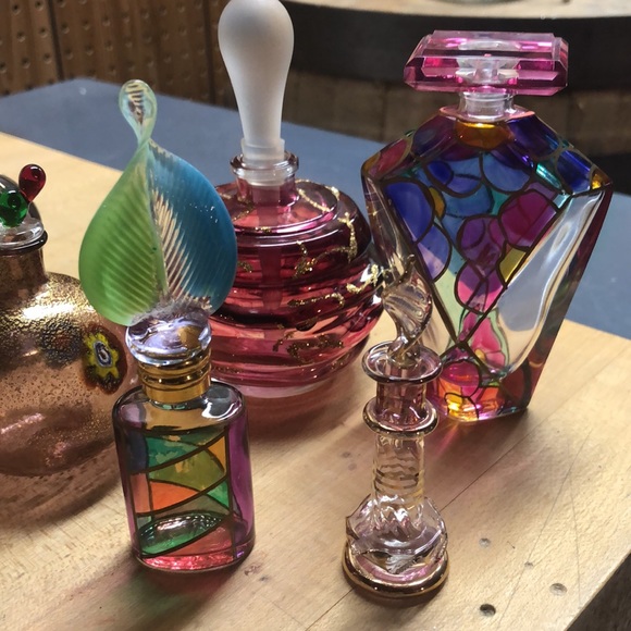 Fancy glass Perfume bottles 8 total - Picture 3 of 6